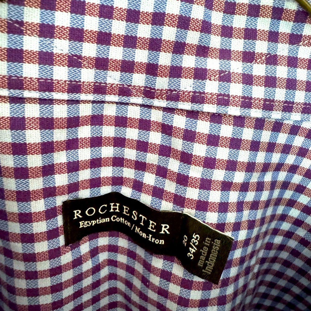 Rochester men’s dress shirt: purple/blue plaid